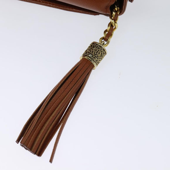 VALENTINO Hand Bag Leather 2way Brown Gold Auth BA2171