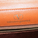 VALENTINO Hand Bag Leather 2way Brown Gold Auth BA2171-17