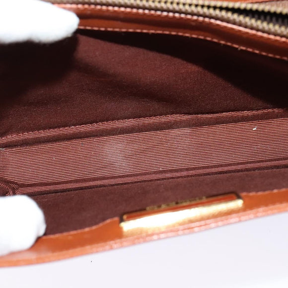 VALENTINO Hand Bag Leather 2way Brown Gold Auth BA2171