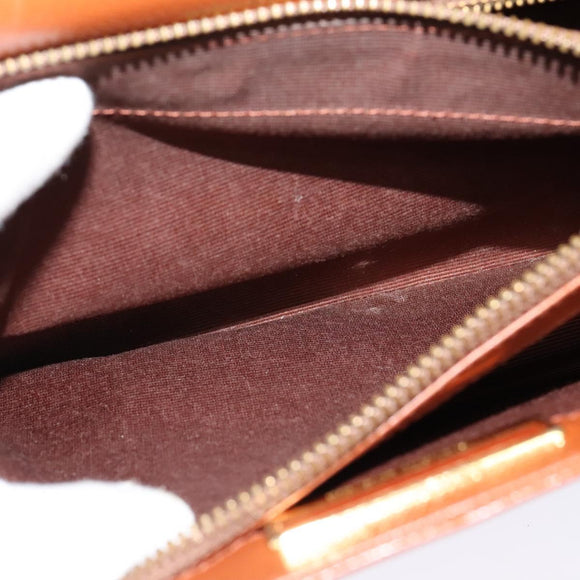 VALENTINO Hand Bag Leather 2way Brown Gold Auth BA2171