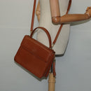 VALENTINO Hand Bag Leather 2way Brown Gold Auth BA2171-23