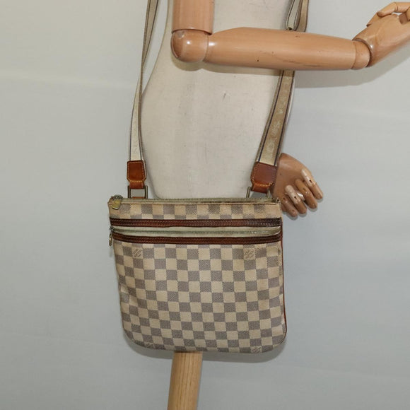LOUIS VUITTON Damier Azur Pochette Bosphore Shoulder Bag N51112 LV Auth BA2172