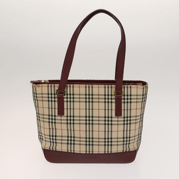 CELINE C Sulky Cartier Burberry Nova Check Bag Leather 3Set Beige Auth BA2174