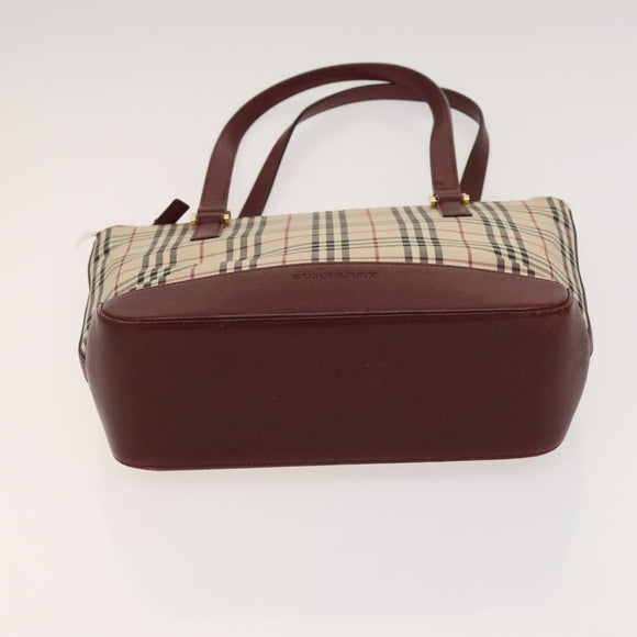 CELINE C Sulky Cartier Burberry Nova Check Bag Leather 3Set Beige Auth BA2174