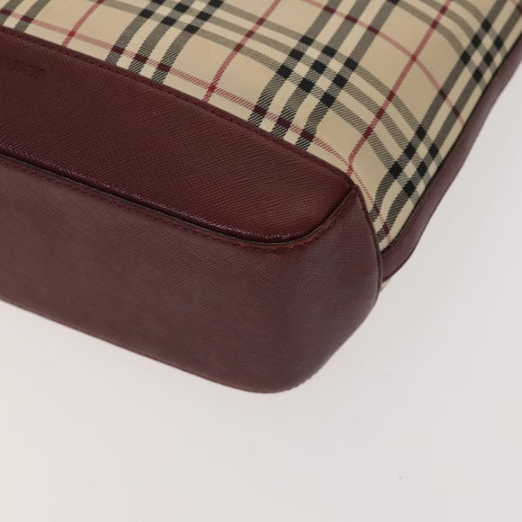 CELINE C Sulky Cartier Burberry Nova Check Bag Leather 3Set Beige Auth BA2174