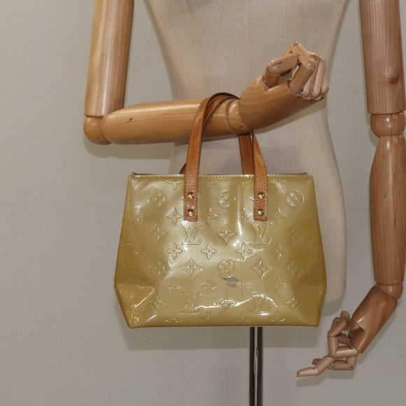 LOUIS VUITTON Monogram Vernis Reade PM Hand Bag Beige M91334 LV Auth BA2210