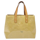 LOUIS VUITTON Monogram Vernis Reade PM Hand Bag Beige M91334 LV Auth BA2210-13