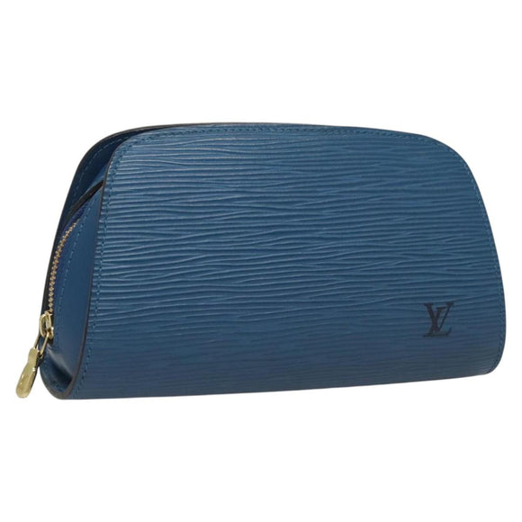 LOUIS VUITTON Epi Dauphine PM Pouch Blue M48445 LV Auth BA2216