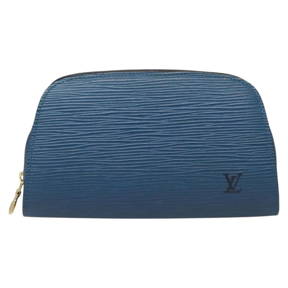 LOUIS VUITTON Epi Dauphine PM Pouch Blue M48445 LV Auth BA2216