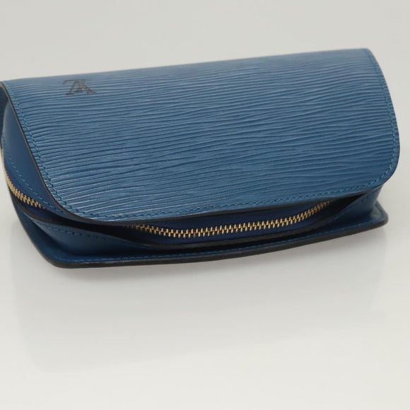 LOUIS VUITTON Epi Dauphine PM Pouch Blue M48445 LV Auth BA2216