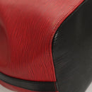 LOUIS VUITTON Epi Petit Noe Shoulder Bag Bicolor Black Red M44017 Auth BA2220-14