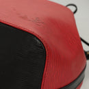 LOUIS VUITTON Epi Petit Noe Shoulder Bag Bicolor Black Red M44017 Auth BA2220-15