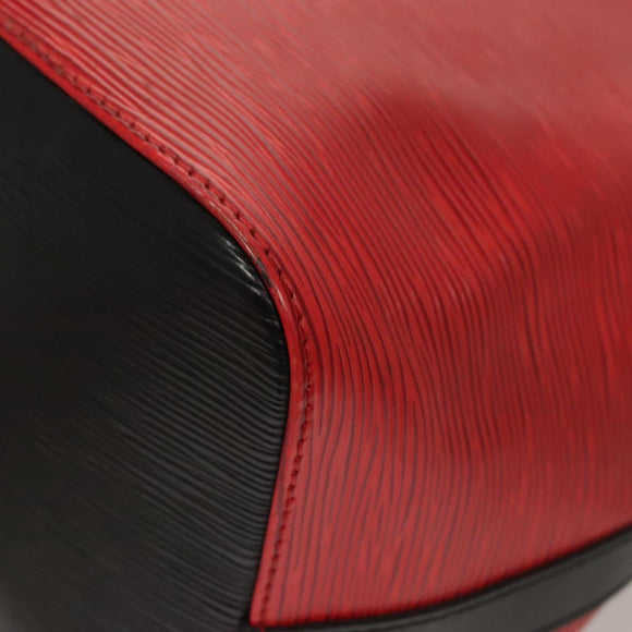 LOUIS VUITTON Epi Petit Noe Shoulder Bag Bicolor Black Red M44017 Auth BA2220