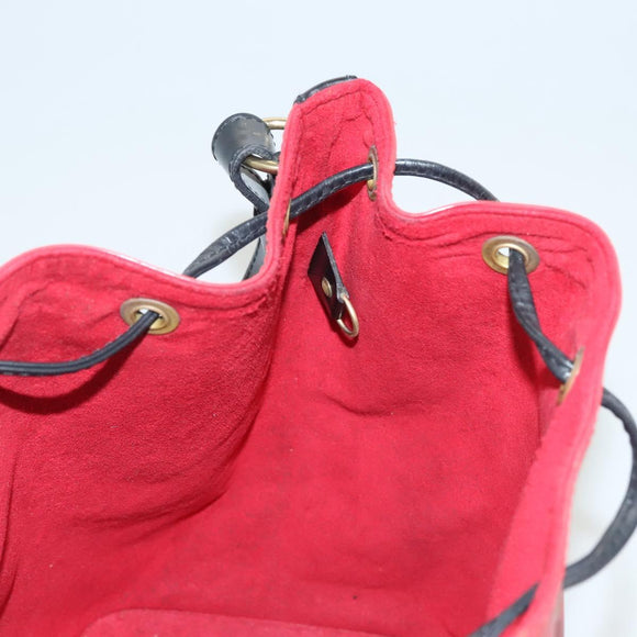 LOUIS VUITTON Epi Petit Noe Shoulder Bag Bicolor Black Red M44017 Auth BA2220