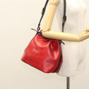 LOUIS VUITTON Epi Petit Noe Shoulder Bag Bicolor Black Red M44017 Auth BA2220-21