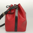 LOUIS VUITTON Epi Petit Noe Shoulder Bag Bicolor Black Red M44017 Auth BA2220-3