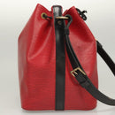 LOUIS VUITTON Epi Petit Noe Shoulder Bag Bicolor Black Red M44017 Auth BA2220-4