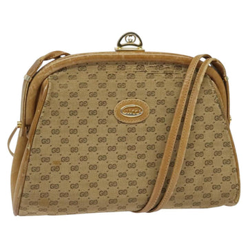 GUCCI Micro GG Supreme Shoulder Bag PVC Beige Gold 001 261 1053 Auth BA2223