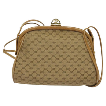 GUCCI Micro GG Supreme Shoulder Bag PVC Beige Gold 001 261 1053 Auth BA2223 - 0