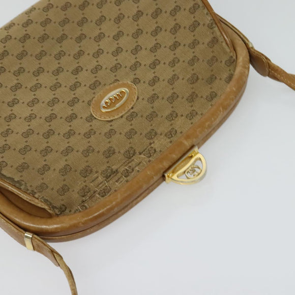 GUCCI Micro GG Supreme Shoulder Bag PVC Beige Gold 001 261 1053 Auth BA2223