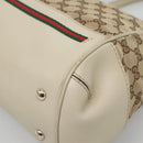 GUCCI GG Canvas Web Sherry Line Hand Bag 2way Beige Gold 269894 Auth BA2226-9