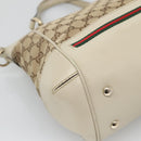 GUCCI GG Canvas Web Sherry Line Hand Bag 2way Beige Gold 269894 Auth BA2226-16