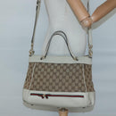 GUCCI GG Canvas Web Sherry Line Hand Bag 2way Beige Gold 269894 Auth BA2226-22