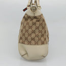 GUCCI GG Canvas Web Sherry Line Hand Bag 2way Beige Gold 269894 Auth BA2226-4