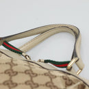 GUCCI GG Canvas Web Sherry Line Hand Bag 2way Beige Gold 269894 Auth BA2226-8