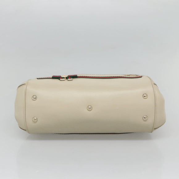 GUCCI GG Canvas Web Sherry Line Hand Bag 2way Beige Gold 269894 Auth BA2226