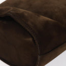 Salvatore Ferragamo Hand Bag Suede Brown Gold Auth BA2232-15