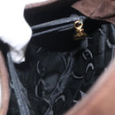 Salvatore Ferragamo Hand Bag Suede Brown Gold Auth BA2232-11