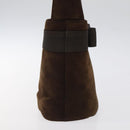 Salvatore Ferragamo Hand Bag Suede Brown Gold Auth BA2232-3