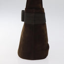 Salvatore Ferragamo Hand Bag Suede Brown Gold Auth BA2232-4