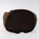 Salvatore Ferragamo Hand Bag Suede Brown Gold Auth BA2232-6