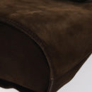 Salvatore Ferragamo Hand Bag Suede Brown Gold Auth BA2232-7