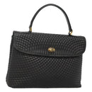 BALLY Hand Bag Leather Black Gold Auth BA2236-1