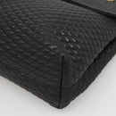 BALLY Hand Bag Leather Black Gold Auth BA2236-9