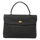 BALLY Hand Bag Leather Black Gold Auth BA2236-13