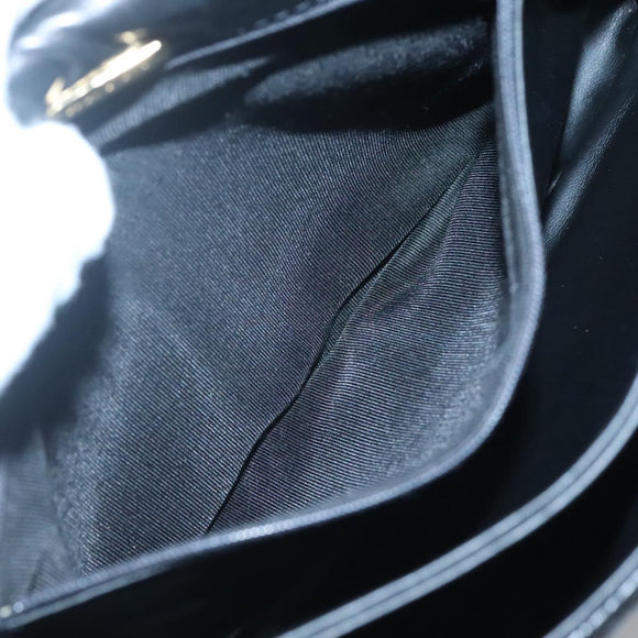 BALLY Hand Bag Leather Black Gold Auth BA2236