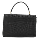 BALLY Hand Bag Leather Black Gold Auth BA2236-2