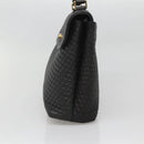 BALLY Hand Bag Leather Black Gold Auth BA2236-4