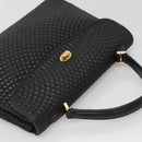 BALLY Hand Bag Leather Black Gold Auth BA2236-6