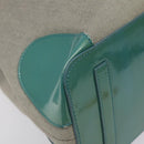 BVLGARI Hand Bag Canvas Gray Silver Auth BA2240-14