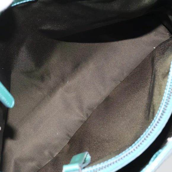 BVLGARI Hand Bag Canvas Gray Silver Auth BA2240