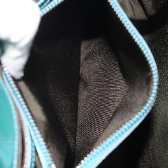 BVLGARI Hand Bag Canvas Gray Silver Auth BA2240