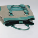 BVLGARI Hand Bag Canvas Gray Silver Auth BA2240-6