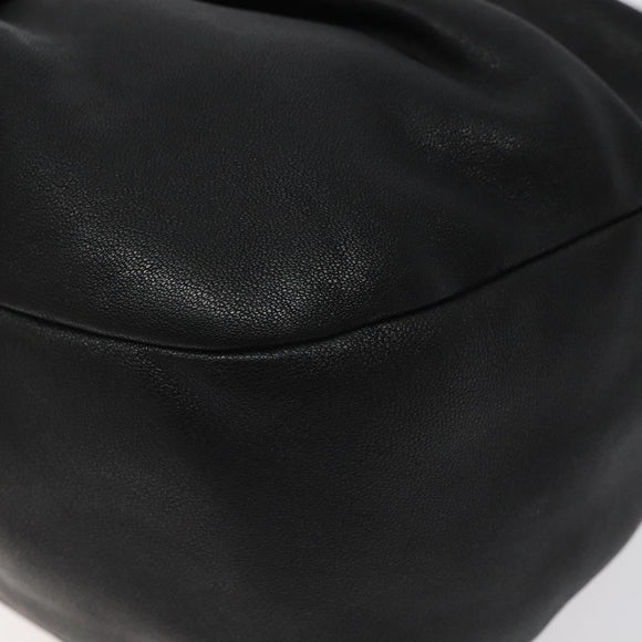 Salvatore Ferragamo Shoulder Bag Leather Black Gold Auth BA2245