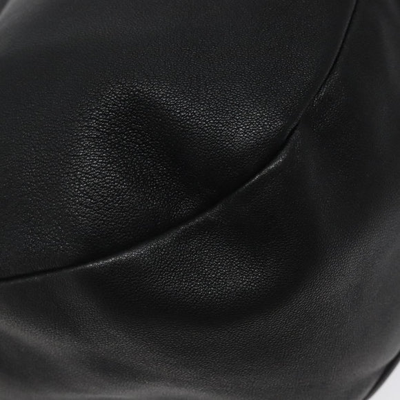 Salvatore Ferragamo Shoulder Bag Leather Black Gold Auth BA2245