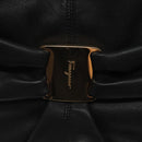 Salvatore Ferragamo Shoulder Bag Leather Black Gold Auth BA2245-10